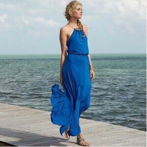 Lilly Pulitzer INNA DRESS in SCHOONER BLU Beautiful Gold Accents. NWT. Large.